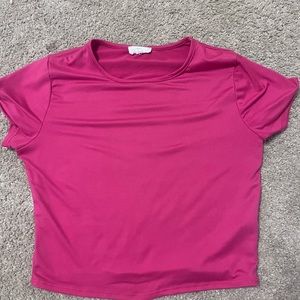 plain silky hot pink shirt